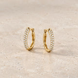 PENDIENTES AROS CON DIAMANTES ENGASTADOS EN PAVE