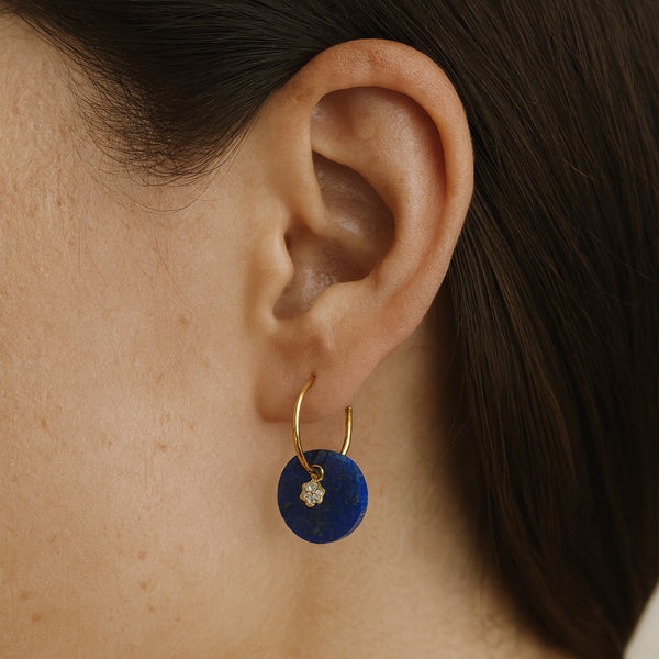 PENDIENTES AROS CON LAPISLAZULI Y CIRCONITAS RHEIA