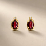 PENDIENTES RUBI Y DIAMANTES