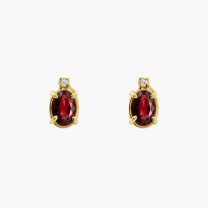 PENDIENTES RUBI Y DIAMANTES