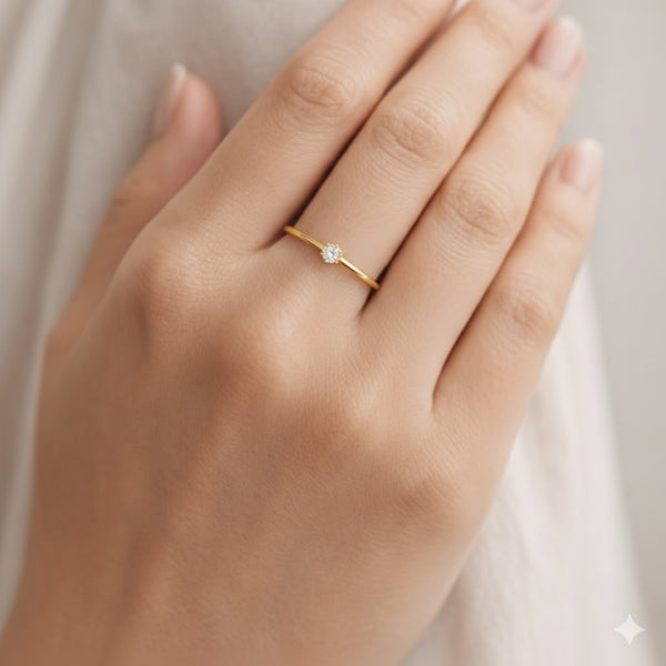 ANILLO SOLITARIO CON DIAMANTE 0.11 QUILATES BRIGID