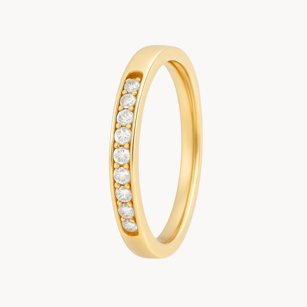 ANILLO MEDIA ALIANZA CON DIAMANTES 0.15 QUILATES VITTORIA