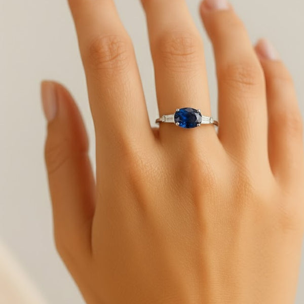 ANILLO ZAFIRO Y DIAMANTES AISHA