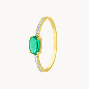 ANILLO ESMERALDA Y DIAMANTES PETRA
