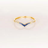 Anillo Oro 18kt con esmalte azul diamantes