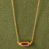 Colgante Oro 18kt con topacio rosa y diamantes