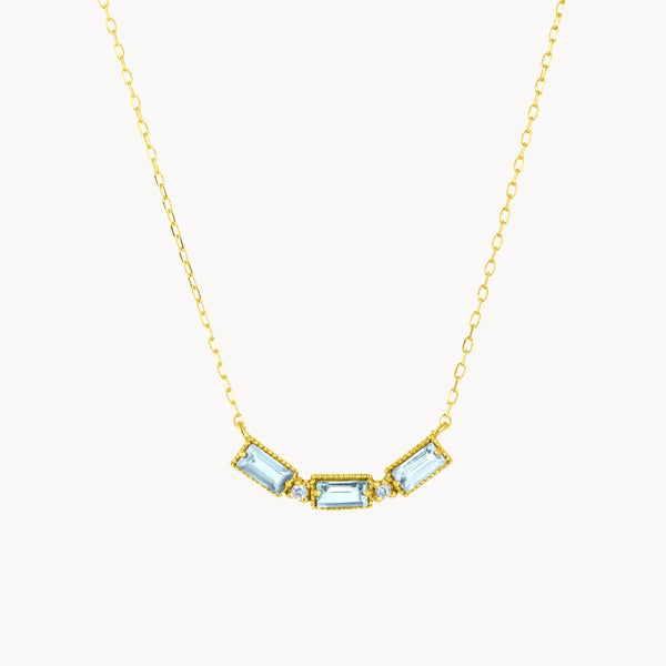 Collar Oro 18kt topacio azul y diamantes