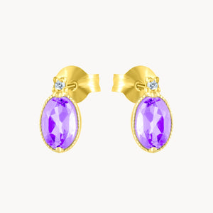 PENDIENTES AMATISTA Y DIAMANTES