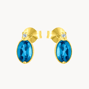 PENDIENTES TOPACIO LONDON BLUE Y DIAMANTES