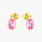 OHRRINGE MIT ROSA TOPAS UND DIAMANTEN